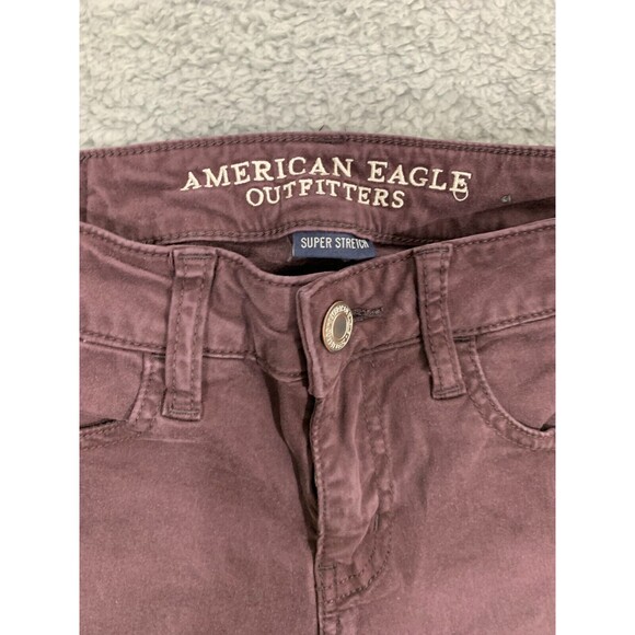 American Eagle Outfitters Maroon Leggings Jeggings 0 Regular Standard Sateen - Picture 3 of 12